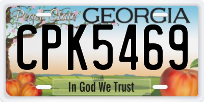 GA license plate CPK5469