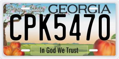 GA license plate CPK5470