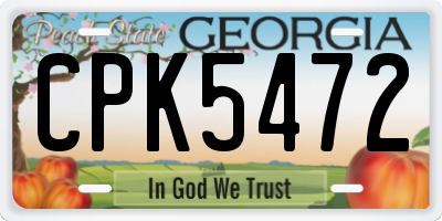 GA license plate CPK5472