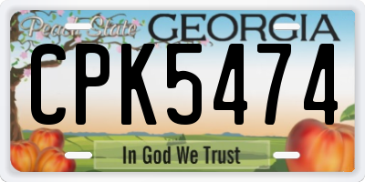GA license plate CPK5474