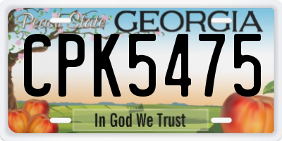 GA license plate CPK5475