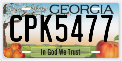 GA license plate CPK5477