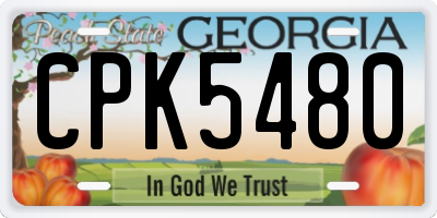 GA license plate CPK5480