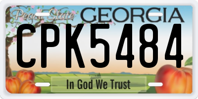 GA license plate CPK5484