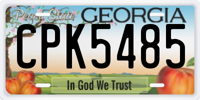 GA license plate CPK5485