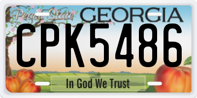 GA license plate CPK5486