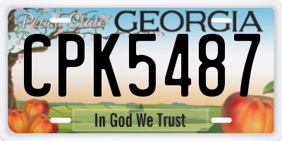 GA license plate CPK5487