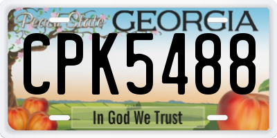 GA license plate CPK5488