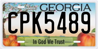 GA license plate CPK5489