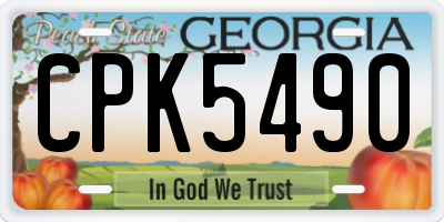 GA license plate CPK5490