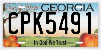 GA license plate CPK5491