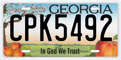 GA license plate CPK5492