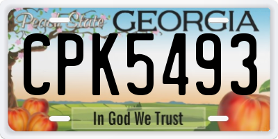 GA license plate CPK5493