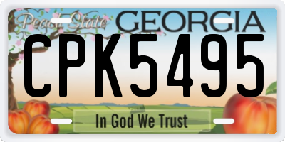 GA license plate CPK5495