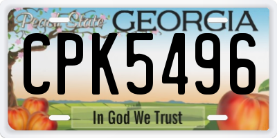 GA license plate CPK5496