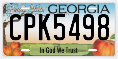 GA license plate CPK5498
