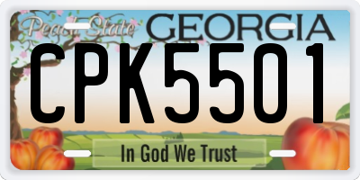 GA license plate CPK5501