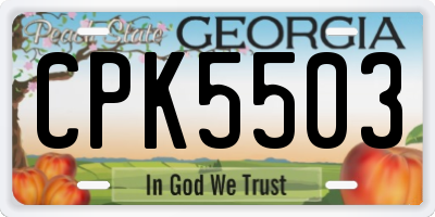 GA license plate CPK5503