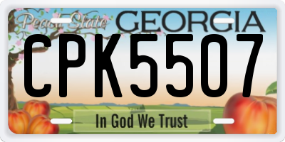 GA license plate CPK5507