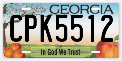 GA license plate CPK5512