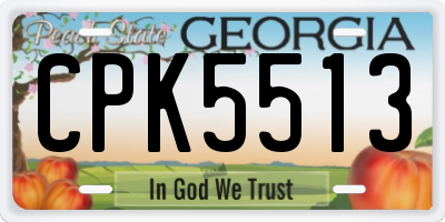 GA license plate CPK5513