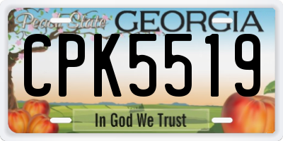 GA license plate CPK5519