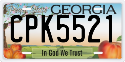 GA license plate CPK5521