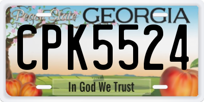 GA license plate CPK5524