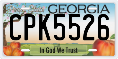 GA license plate CPK5526