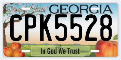 GA license plate CPK5528