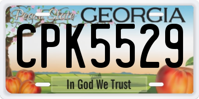 GA license plate CPK5529
