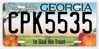 GA license plate CPK5535
