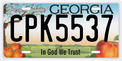 GA license plate CPK5537