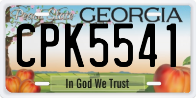 GA license plate CPK5541