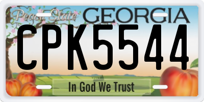 GA license plate CPK5544