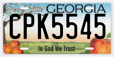 GA license plate CPK5545