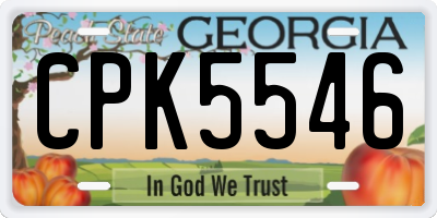GA license plate CPK5546