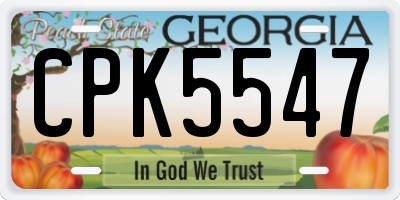 GA license plate CPK5547