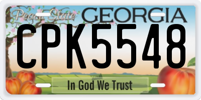 GA license plate CPK5548