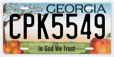 GA license plate CPK5549