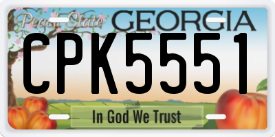 GA license plate CPK5551