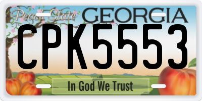 GA license plate CPK5553