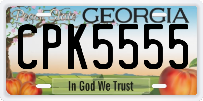 GA license plate CPK5555