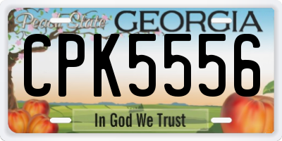 GA license plate CPK5556