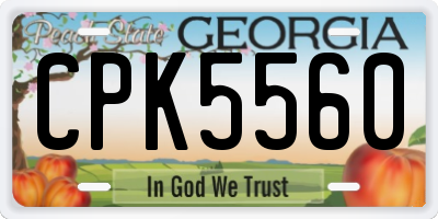 GA license plate CPK5560