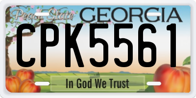GA license plate CPK5561
