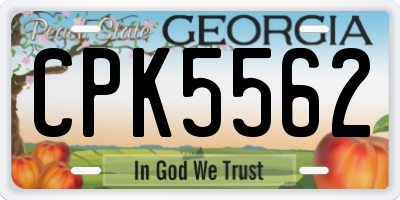 GA license plate CPK5562