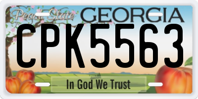 GA license plate CPK5563