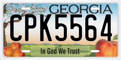 GA license plate CPK5564