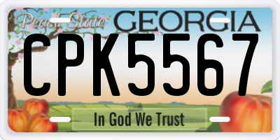 GA license plate CPK5567